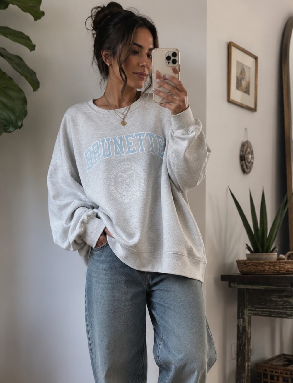 Brunette The Label Not your bF Collegiate crew large